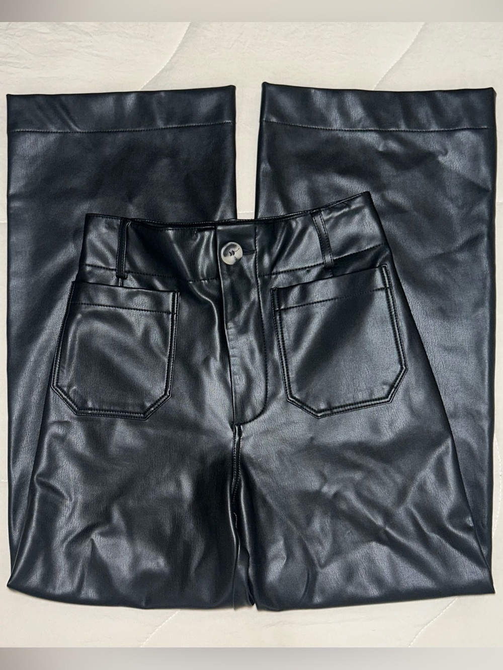 Maeve by Anthropologie Colette Faux Leather Pants Black Size 24